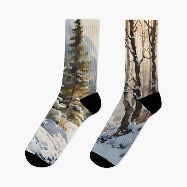 Item preview, Forest Rivulet in Winter Landscape Watercolor Painting | Watercolor Landscape | Watercolor Art | Watercolor Scenery designed and sold by UnhingedBird.