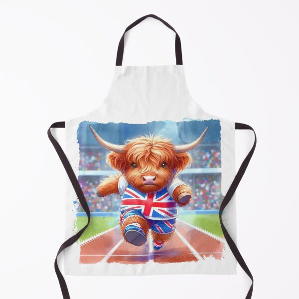 Item preview, Team GB Cute Highland Cow Athletic Event Olympics Colorful Watercolor designed and sold by MaedK.