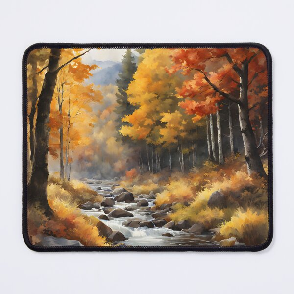 Item preview, Forest Stream in Autumn Landscape Watercolor Painting | Watercolor Landscape | Watercolor Art | Watercolor Scenery designed and sold by UnhingedBird.