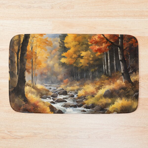 Item preview, Forest Stream in Autumn Landscape Watercolor Painting | Watercolor Landscape | Watercolor Art | Watercolor Scenery designed and sold by UnhingedBird.