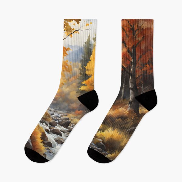 Item preview, Forest Stream in Autumn Landscape Watercolor Painting | Watercolor Landscape | Watercolor Art | Watercolor Scenery designed and sold by UnhingedBird.