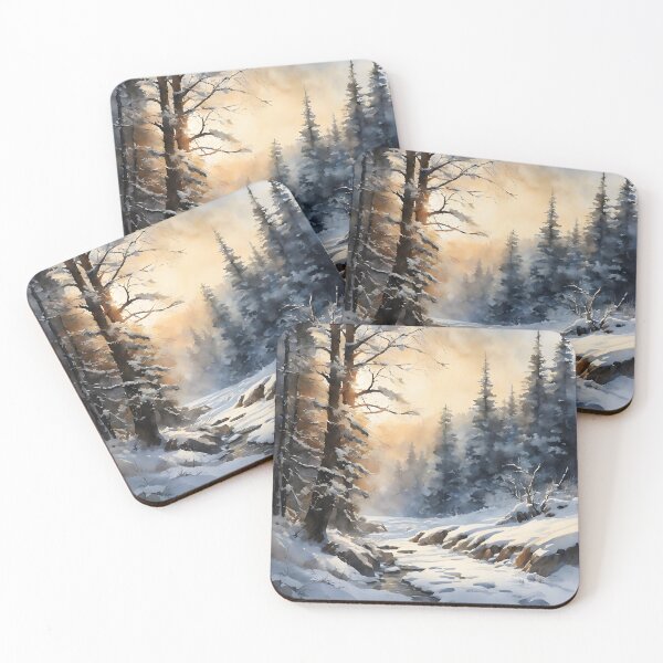 Item preview, Forest Road in Winter Landscape Watercolor Painting | Watercolor Landscape | Watercolor Art | Watercolor Scenery designed and sold by UnhingedBird.