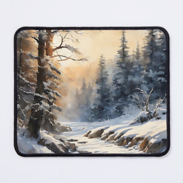 Item preview, Forest Road in Winter Landscape Watercolor Painting | Watercolor Landscape | Watercolor Art | Watercolor Scenery designed and sold by UnhingedBird.