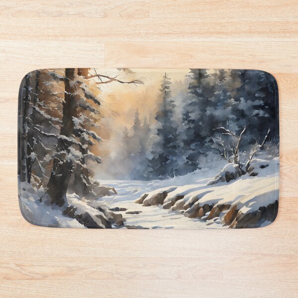 Item preview, Forest Road in Winter Landscape Watercolor Painting | Watercolor Landscape | Watercolor Art | Watercolor Scenery designed and sold by UnhingedBird.