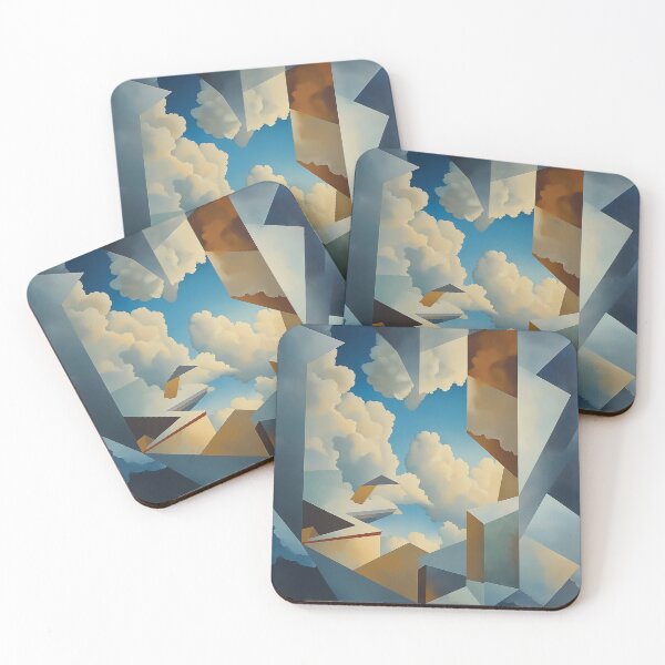Item preview, A surreal and thought-provoking composition design of fluffy clouds and angular, geometric shapes. designed and sold by HEMRO.