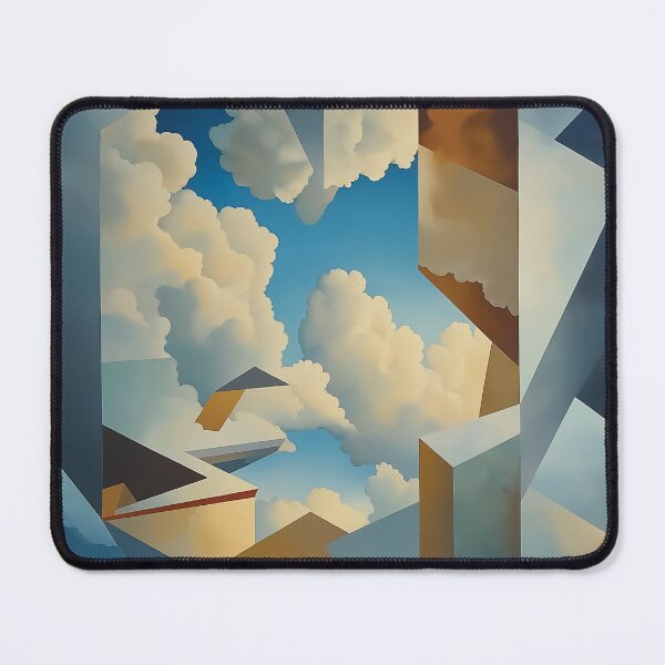 Item preview, A surreal and thought-provoking composition design of fluffy clouds and angular, geometric shapes. designed and sold by HEMRO.