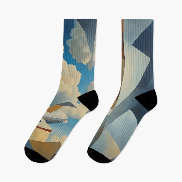 Item preview, A surreal and thought-provoking composition design of fluffy clouds and angular, geometric shapes. designed and sold by HEMRO.