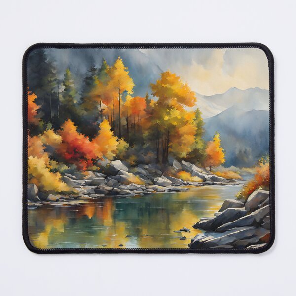 Item preview, Mountains in Autumn Landscape Watercolor Painting | Watercolor Landscape | Watercolor Art | Watercolor Scenery designed and sold by UnhingedBird.