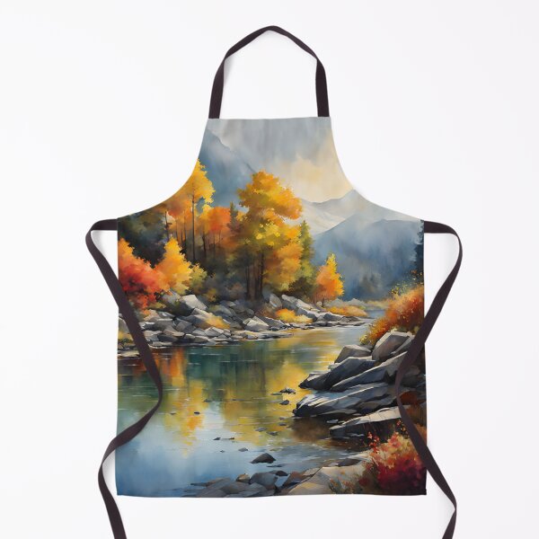 Item preview, Mountains in Autumn Landscape Watercolor Painting | Watercolor Landscape | Watercolor Art | Watercolor Scenery designed and sold by UnhingedBird.