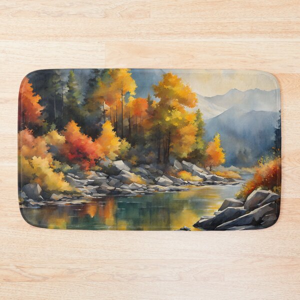 Item preview, Mountains in Autumn Landscape Watercolor Painting | Watercolor Landscape | Watercolor Art | Watercolor Scenery designed and sold by UnhingedBird.