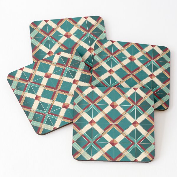 Item preview, An Art Deco-inspired Gingham pattern design with symmetrical, elegant checks and rich colors. designed and sold by HEMRO.