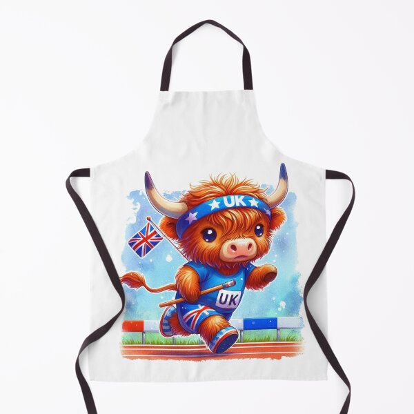 Item preview, Team GB Cute Highland Cow Athletic Event Olympics Colorful Watercolor designed and sold by MaedK.