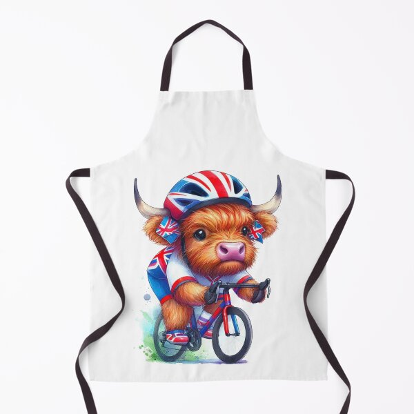 Item preview, Team GB Cute Highland Cow Cycling Event Olympics Colorful Watercolor designed and sold by MaedK.