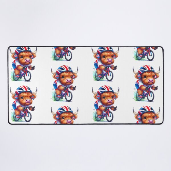 Item preview, Team GB Cute Highland Cow Cycling Event Olympics Colorful Watercolor designed and sold by MaedK.