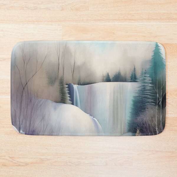 Item preview, Waterfall in Winter Landscape Watercolor Painting | Watercolor Landscape | Watercolor Art | Watercolor Scenery designed and sold by UnhingedBird.
