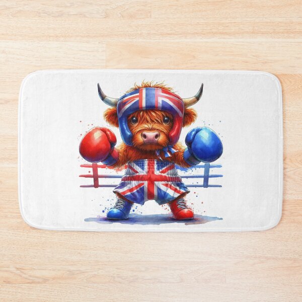 Item preview, Team GB Cute Highland Cow Boxing Event Olympics Colorful Watercolor designed and sold by MaedK.