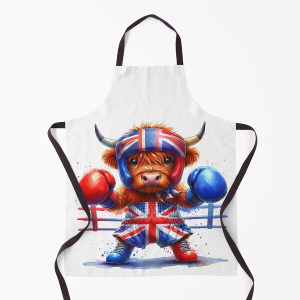 Item preview, Team GB Cute Highland Cow Boxing Event Olympics Colorful Watercolor designed and sold by MaedK.