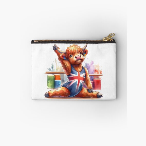 Item preview, Team GB Cute Highland Cow Gymnastics Event Olympics Colorful Watercolor designed and sold by MaedK.