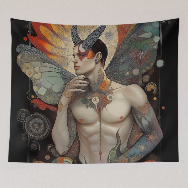 Item preview, Handsome Devil. Athletic male illustration with horns. designed and sold by Shoot-The-Moon.