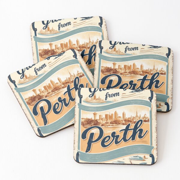 Item preview, Perth Australia Vintage Travel Retro Postcard Design designed and sold by TravelPostcardGems.