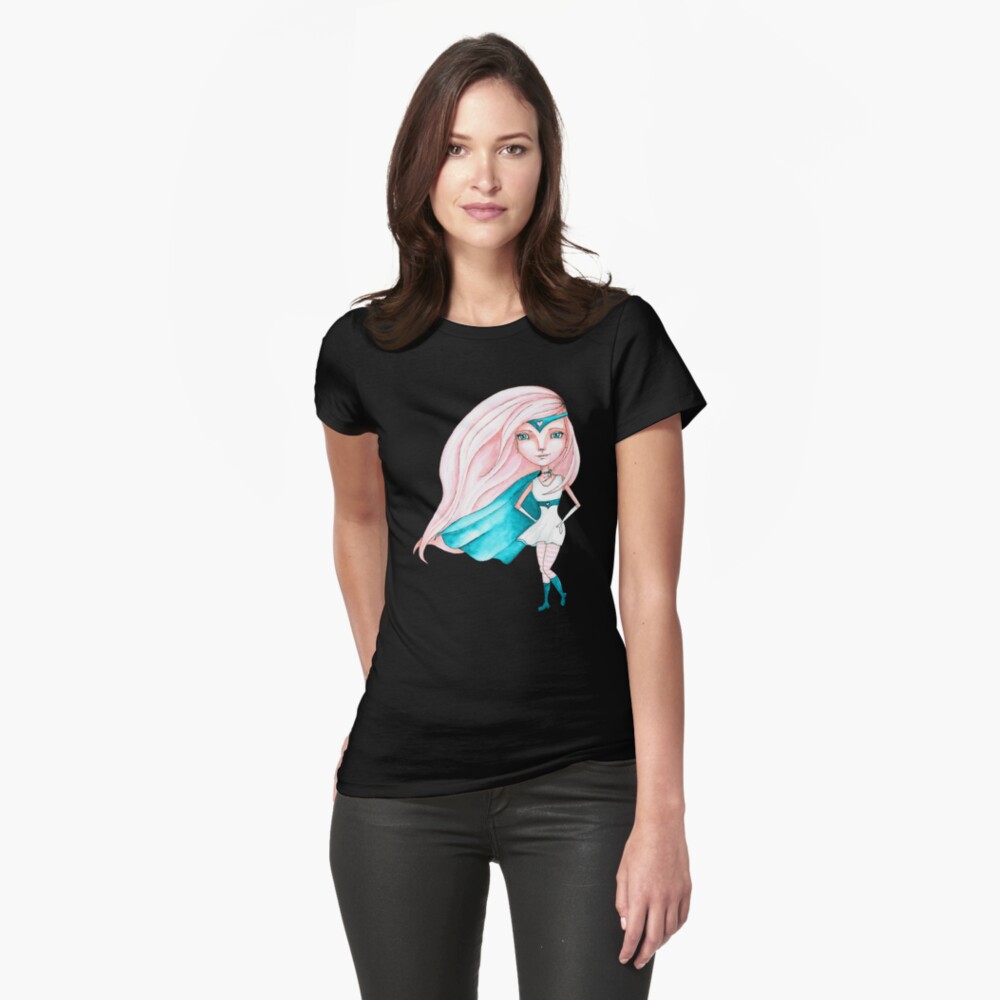 Super Gal - Teal Version Fitted T-Shirt