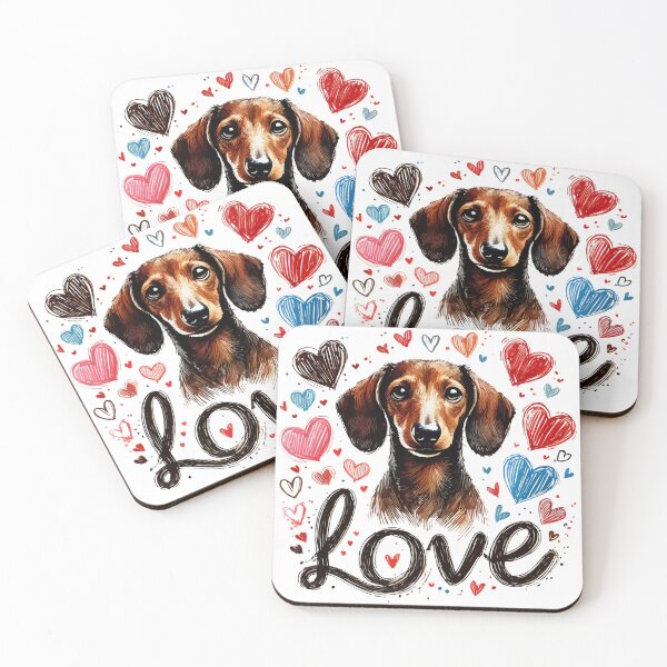 Item preview, Love Dachshund Dog Happy Valentines Day designed and sold by TomFrontierArt.