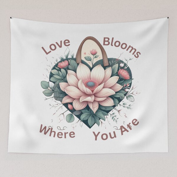 Item preview, Love Blooms Where You Are - Romantic Art Print for Valentine's Day designed and sold by andrew758.