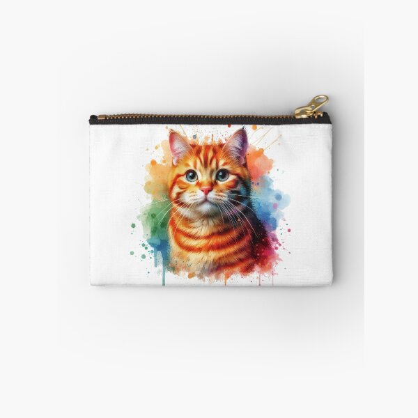 Aperçu de l'œuvre Portrait aquarelle coloré mignon chat gingembre créée et vendue par MaedK.