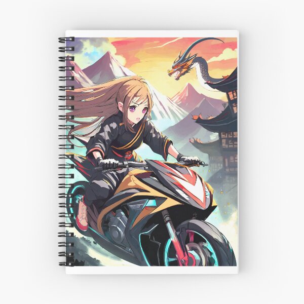 Item preview, female anime monk racing on a support motorcycle  designed and sold by BADESIGNZZ.