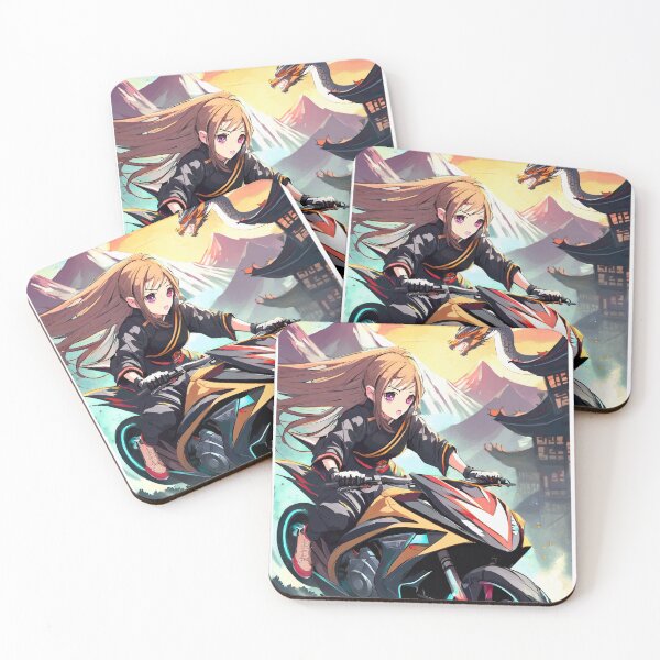 Item preview, female anime monk racing on a support motorcycle  designed and sold by BADESIGNZZ.