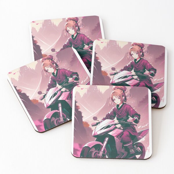 Item preview, female anime monk racing on a support motorcycle  designed and sold by BADESIGNZZ.