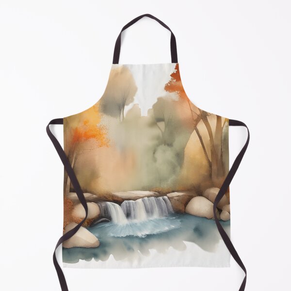 Item preview, Waterfall in Autumn Landscape Watercolor Painting | Watercolor Landscape | Watercolor Art | Watercolor Scenery designed and sold by UnhingedBird.