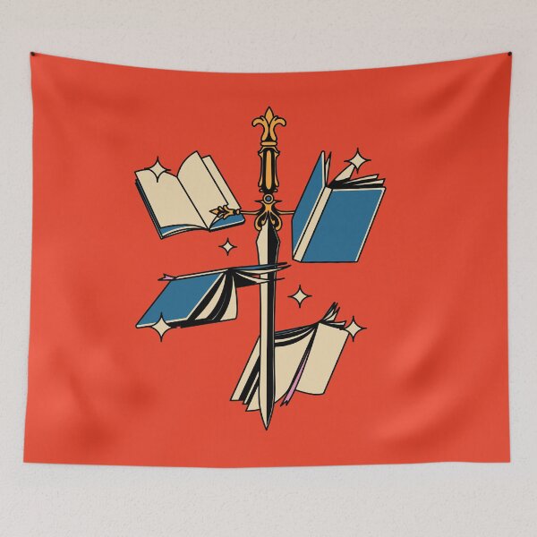 Item preview, Fantasy Sword and Books Illustrated Bookish Type  designed and sold by Magyarmelcsi Illustration.