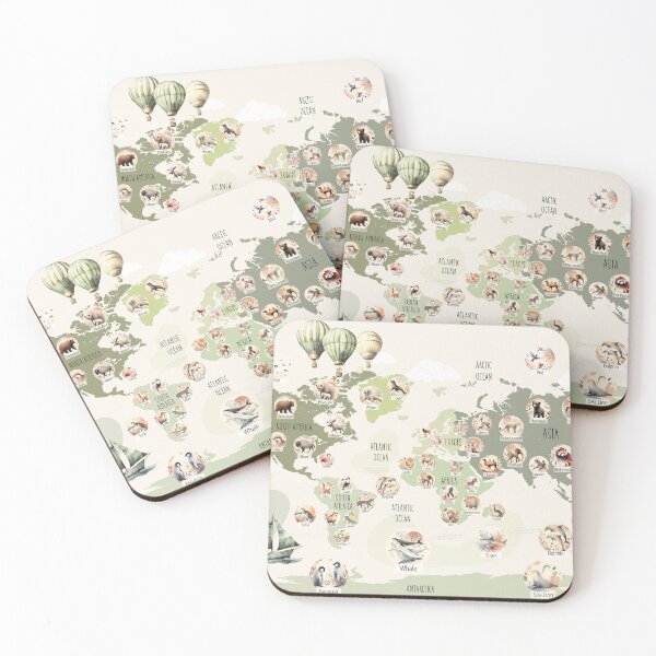 Item preview, Whimsical Wildlife Map designed and sold by Vivien la Muse.