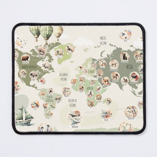 Item preview, Whimsical Wildlife Map designed and sold by Vivien la Muse.