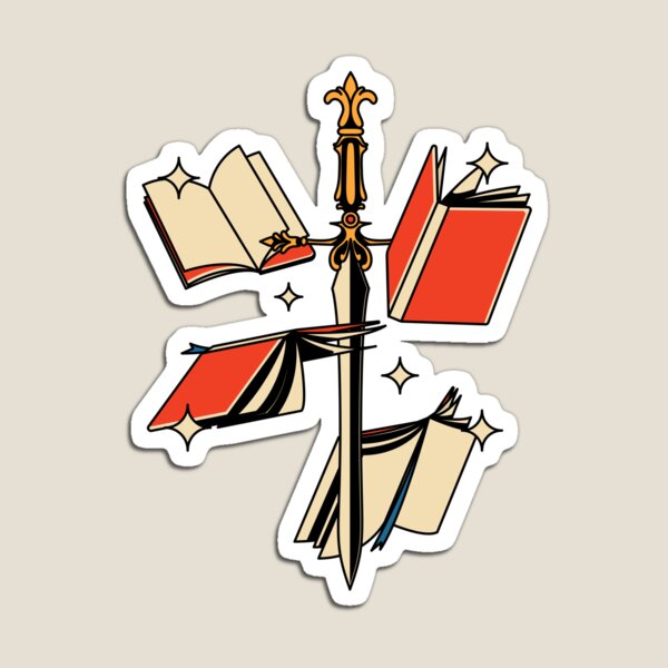 Item preview, Fantasy Sword and Books Illustrated Bookish Type  designed and sold by Magyarmelcsi Illustration.
