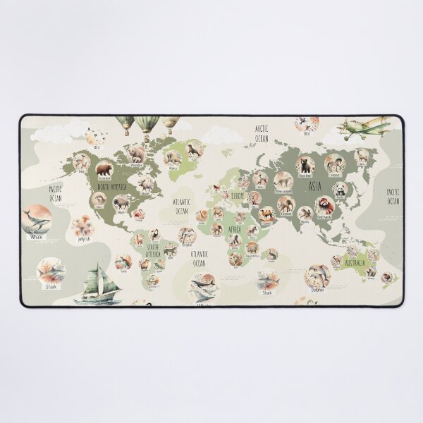 Item preview, Whimsical Wildlife Map designed and sold by Vivien la Muse.
