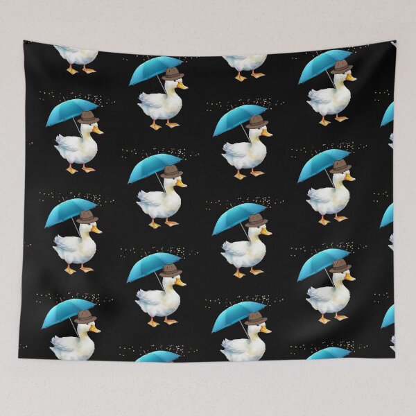 Item preview, Cute Duck with a Hat and Umbrella designed and sold by Agu210.