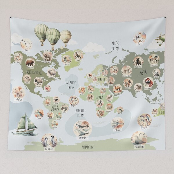 Item preview, Adventure Wildlife Map designed and sold by Vivien la Muse.