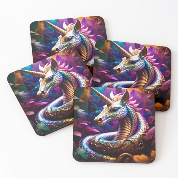 Item preview, Enchanted Serpent Unicorn in Vibrant Fantasy Forest designed and sold by supakor.