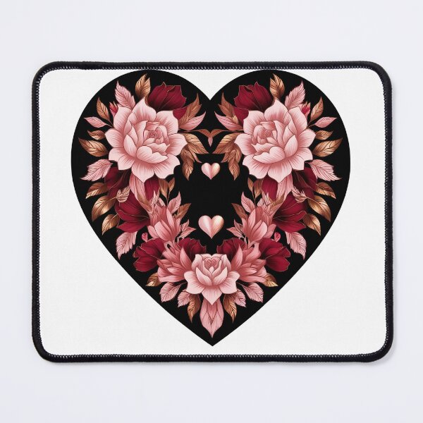 Item preview, Heart-Shaped Mandala with Floral and Leafy Patterns designed and sold by LoliDesignShop.