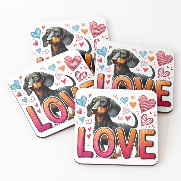 Item preview, Love Cute Dachshund Dog Happy Valentines Day designed and sold by TomFrontierArt.