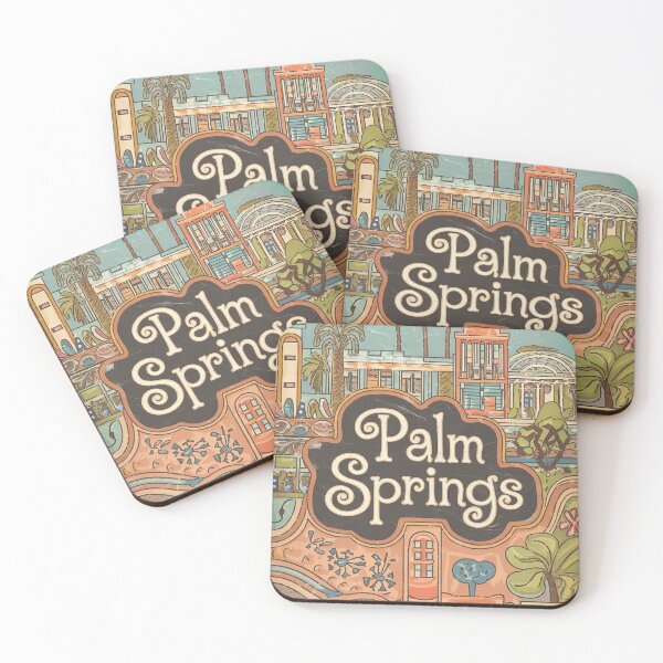 Item preview, Palm Springs City Vintage Whimsical Retro Typography Art designed and sold by Witty Shirts.