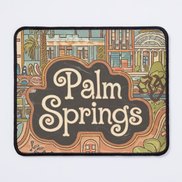 Item preview, Palm Springs City Vintage Whimsical Retro Typography Art designed and sold by Witty Shirts.