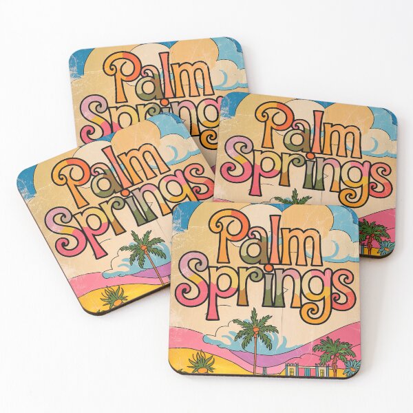 Item preview, Palm Springs City Vintage Whimsical Retro Typography Art designed and sold by Witty Shirts.