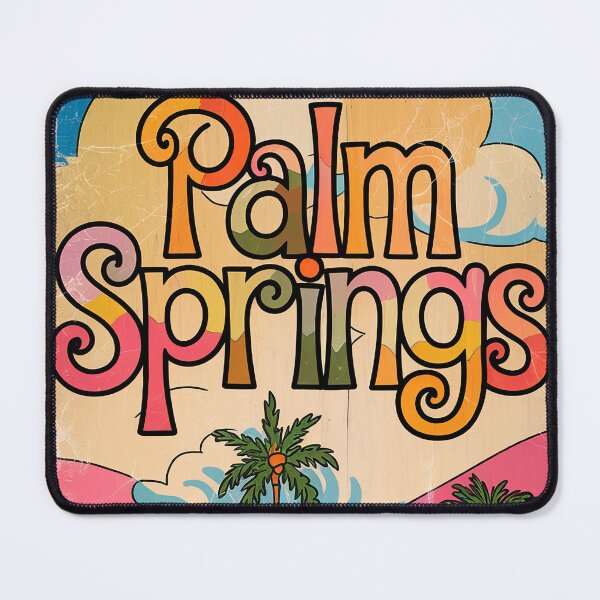 Item preview, Palm Springs City Vintage Whimsical Retro Typography Art designed and sold by Witty Shirts.