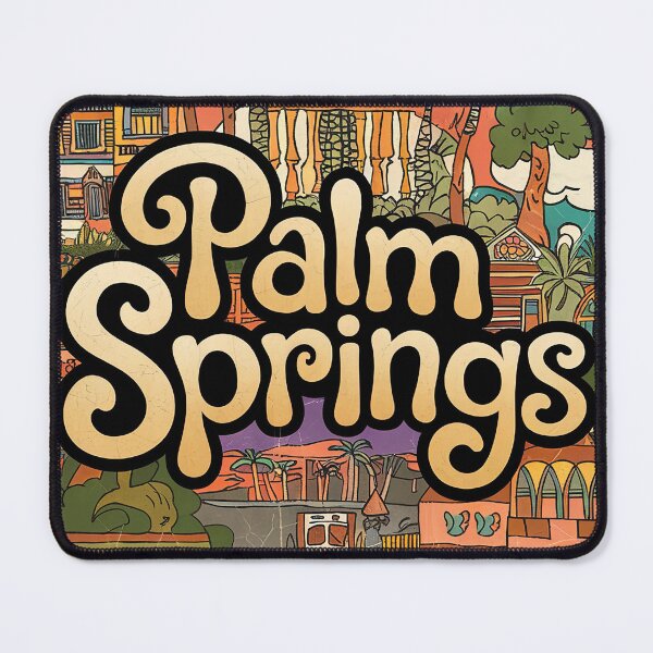 Item preview, Palm Springs City Vintage Whimsical Retro Typography Art designed and sold by Witty Shirts.