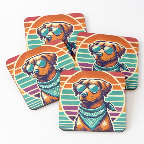 Item preview, Cool Retro Dog with Sunglasses and Bandana designed and sold by carries-anatomy.