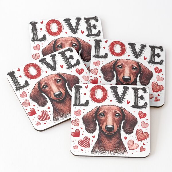 Item preview, Love Dachshund Dog Valentines Day designed and sold by TomFrontierArt.