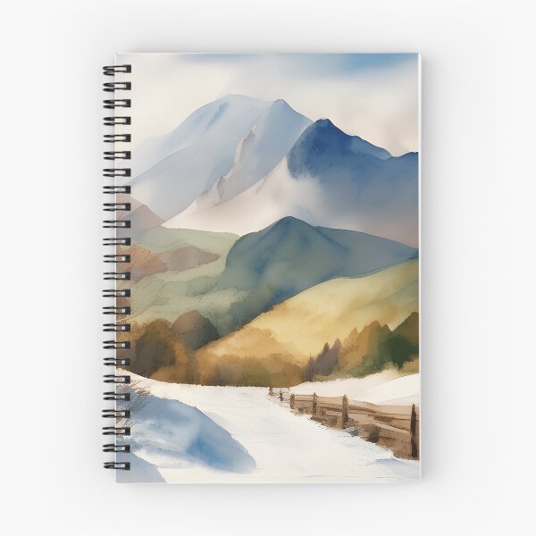 Item preview, Mountains in Winter Landscape Watercolor Painting | Watercolor Landscape | Watercolor Art | Watercolor Scenery designed and sold by UnhingedBird.